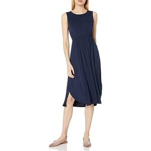 Jersey Sleeveless Gathered Midi Dress Sz XL